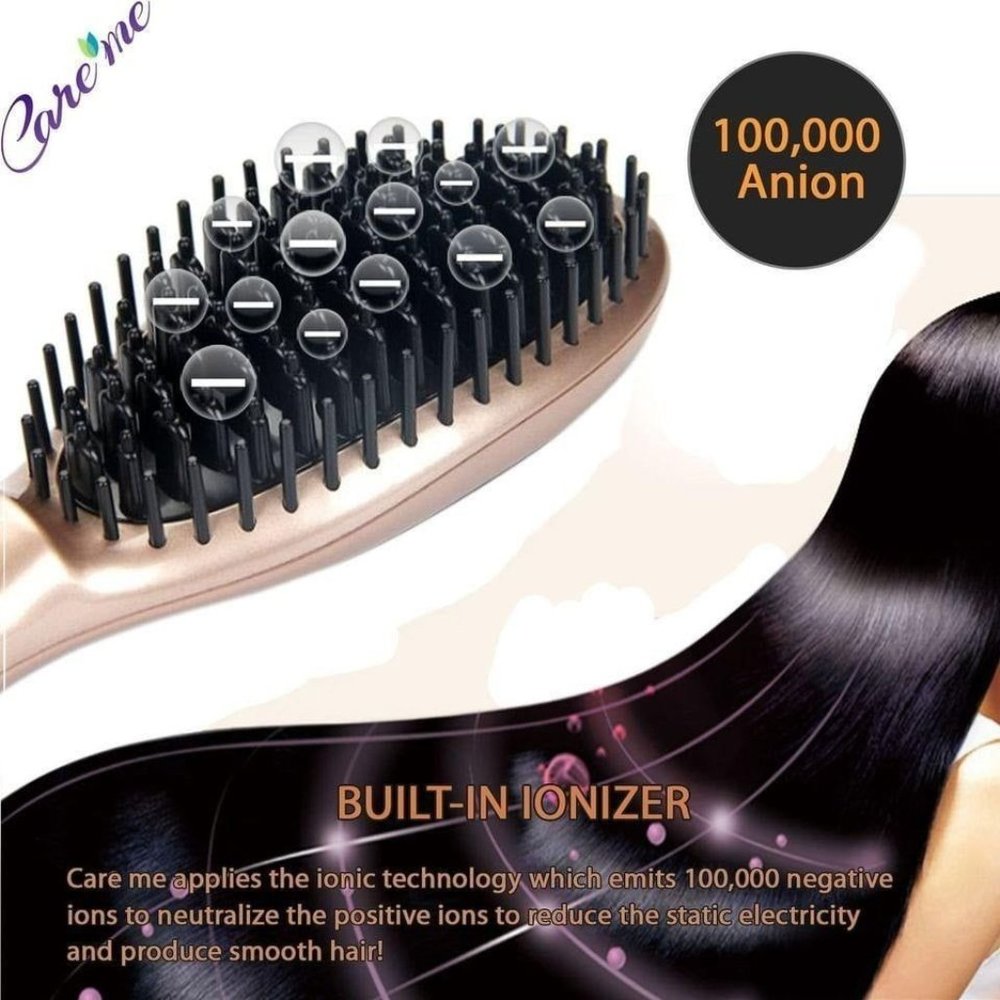 CLEARANCE NEW Care Me Electric Hair Straightening Brush Straightens Frizzy Hair - Picture 3 of 6
